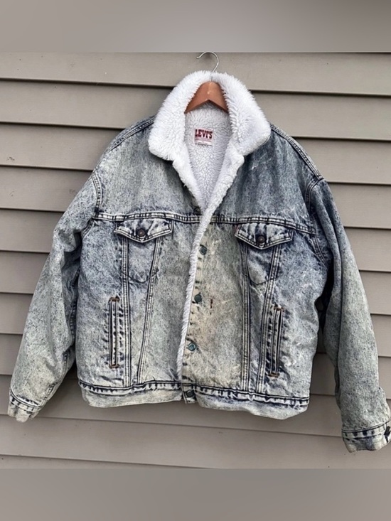 Other - 80’s Levi’s Acid Wash Jean Jacket Trucker Sherpa XL vintage coat